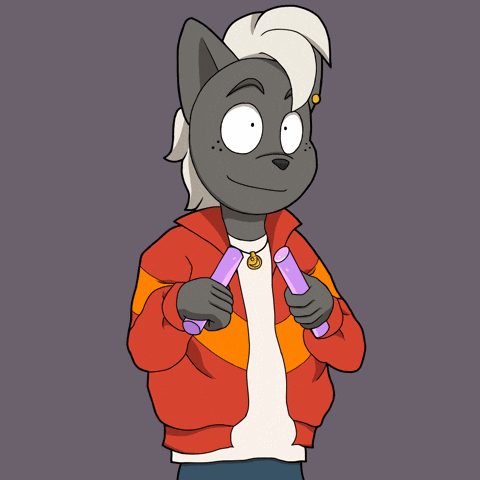 meowtinz rave furry skunk glowsticks GIF