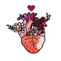 Corazon Flores Sticker