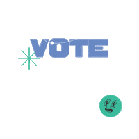 Text gif. Smiley face next to an animated check mark against a transparent background next to the flashing text that reads, “We will vote, vote vote.”