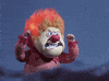 TV gif. Heat Miser from A Year Without Santa Claus shakes his fists in anger.