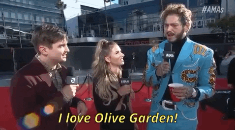 Post Malone I Love Olive Garden GIF by AMAs