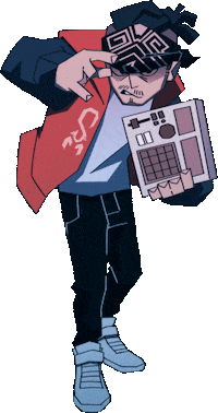 NASTYNASH cartoon rock guitar hiphop Sticker