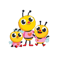 BrightPathKids love hearts valentines bee Sticker