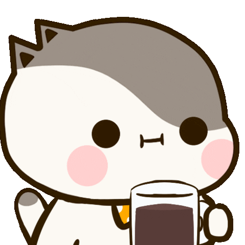 Katercat giphyupload cat coffee kat Sticker