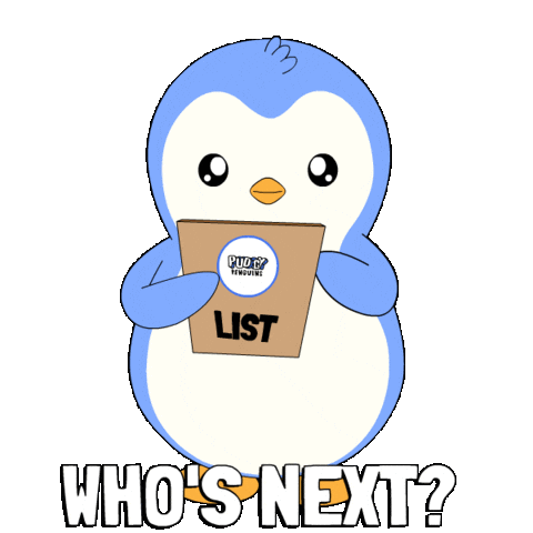 Whos Next Penguin Sticker by Pudgy Penguins