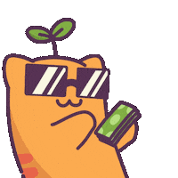 Make It Rain Cat Sticker by Castaways