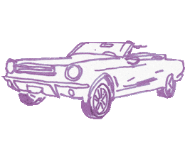 Mustang Cruisin Sticker by Vacation Forever
