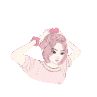 Pink Hair Sticker