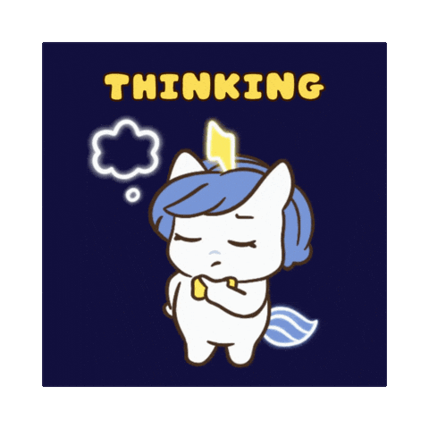 Contemplating Question Mark Sticker by Brave Unicorn