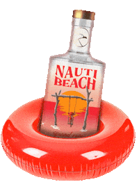 Floating Spiced Rum Sticker by Drink Nauti