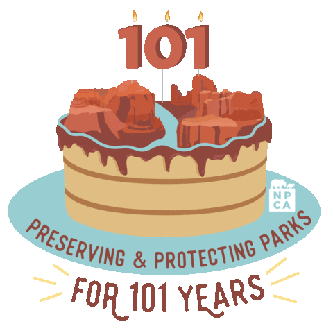 Celebrate Happy Birthday Sticker by National Parks Conservation Association