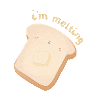 slothshi breakfast bread butter melting Sticker