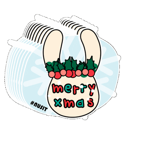 Merry Christmas Rabbit Sticker by NUS Information Technology