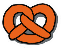 Orange Pretzel Sticker