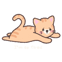 Tired Cat Sticker