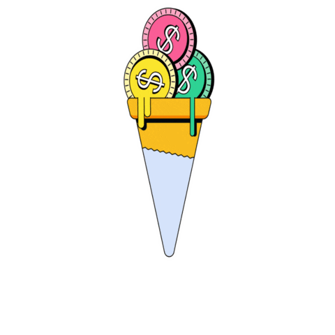 GetDeel money ice cream payday payroll Sticker