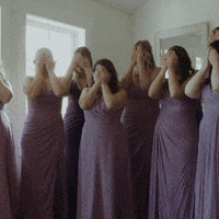 First look with bridesmaids