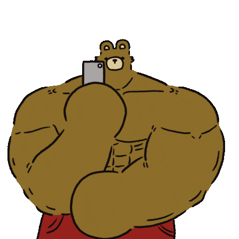 gomgoming giphyupload gym run bear Sticker