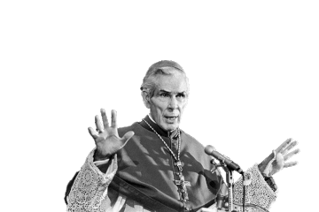 Fulton Sheen Church Sticker by Catholic Connect