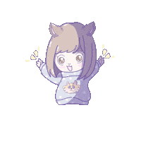 Majilustra happy cat girl fox Sticker