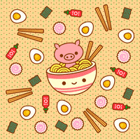 Pig Ramen GIF by 100% Soft