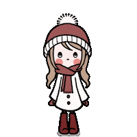 Girl Winter Sticker by おちょう