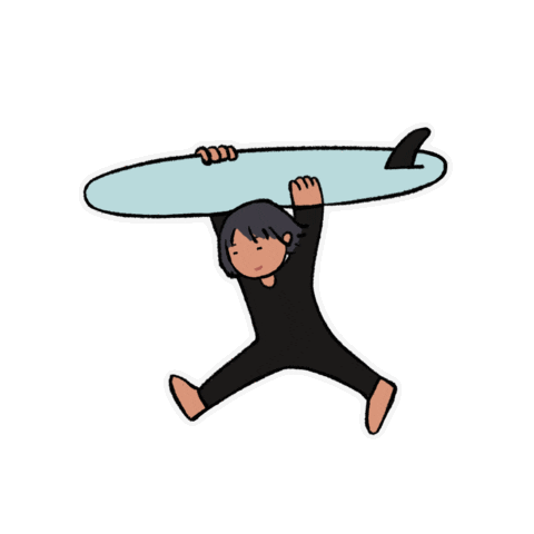 moriwmori surf longboard wetsuit moriw Sticker