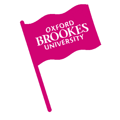 pink waving Sticker by Oxford Brookes University