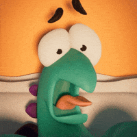 Scared Terror GIF by Claynosaurz