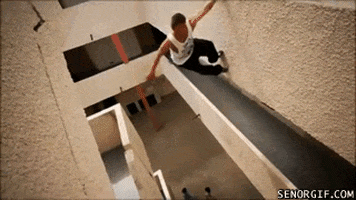 stairs jumping GIF by Cheezburger