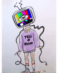 bpeppersart art tv cool trippy GIF