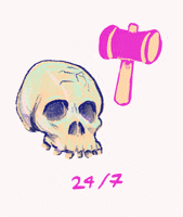 nicolino-gif skull anxiety GIF
