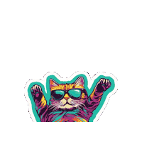 joyogram cat sunglasses cool cat oposing Sticker