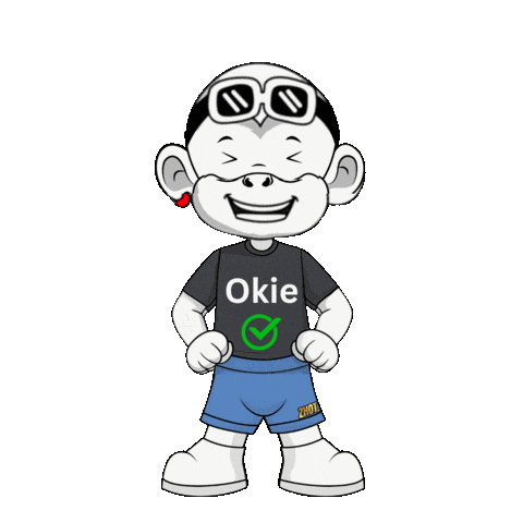 White Monkey Red Earring Sticker by Zhot