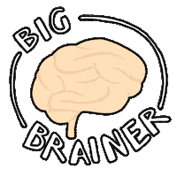 Big Brain Nerd Sticker by JustOn