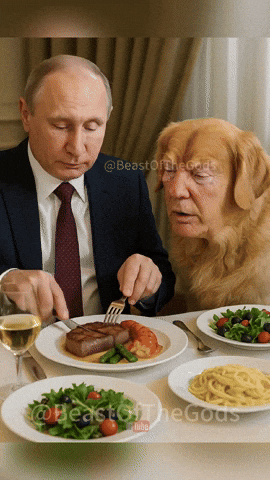 paolog67 giphyupload dog trump dinner GIF