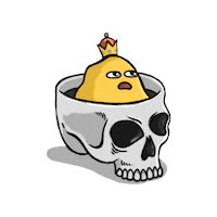 donaldzee__ yellow crown skull slime Sticker