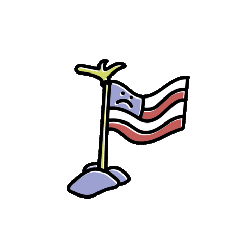 Sad Independence Day Sticker by joelkirschenbaum