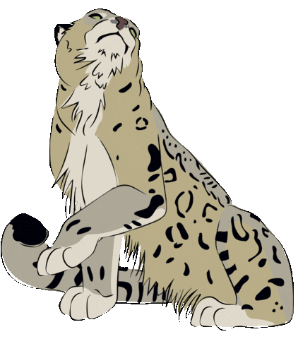 Posing Snow Leopard Sticker