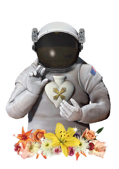 Xtellar jesus god astronaut spacesuit Sticker