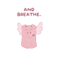 Flying Pig Relax Sticker by PositivelyPigasus