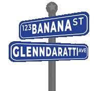 Banana Roadsign Sticker by Glennda Baker
