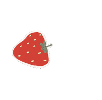 Illustration Strawberry Sticker