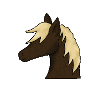 Janaska art sweet horse brown Sticker