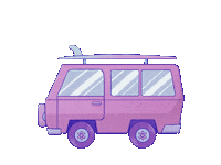 ayyaillustration car vacation surf van Sticker