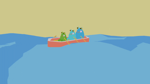 Frog Rowing GIF by Danielle Chenette