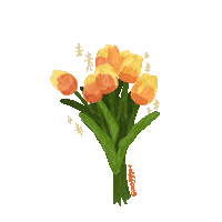 msgigiyu illustration flower yellow orange Sticker