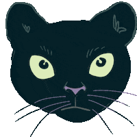 Black Panther Cat Sticker by peppii
