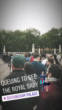 Crowds Gather at Buckingham Palace to Welcome Royal Baby
