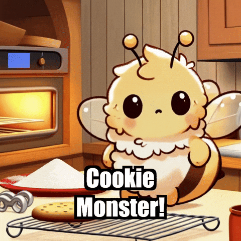 Baking Cookie Monster GIF by Beelightened